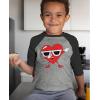 imageTruck with Hearts Loads of Love Boys Valentines Day Shirt Dabbing Heart Valentines Toddler Kids Raglan 34 Sleeve TShirtDabbing  Dark Gray
