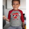 imageTruck with Hearts Loads of Love Boys Valentines Day Shirt Dabbing Heart Valentines Toddler Kids Raglan 34 Sleeve TShirtDabbing  Red