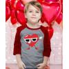 imageTruck with Hearts Loads of Love Boys Valentines Day Shirt Dabbing Heart Valentines Toddler Kids Raglan 34 Sleeve TShirtDabbing  Red