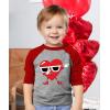 imageTruck with Hearts Loads of Love Boys Valentines Day Shirt Dabbing Heart Valentines Toddler Kids Raglan 34 Sleeve TShirtDabbing  Red