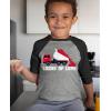 imageTruck with Hearts Loads of Love Boys Valentines Day Shirt Dabbing Heart Valentines Toddler Kids Raglan 34 Sleeve TShirtTruck  Dark Gray