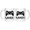 imageGift for Gamers Video Games Coffee Mugs for Couples Valentines Player 1 2 Mugs Player 1 15 OuncePlayer 2 15 OuncePlayer 1  Player 2