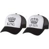 imageKING ampamp QUEEN Matching Couple Hats Set for Valentines Day His ampamp Hers Mesh CapsKing BlackWhite  Queen BlackWhite