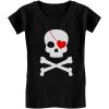 imagePirate Skull ampamp Heart Valentines Day Girls Fitted Kids TShirtBlack