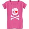 imagePirate Skull ampamp Heart Valentines Day Girls Fitted Kids TShirtWow Pink