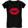 imageRed Lips Cute Valentines Day Casual Girls Toddler Kids Girls Fitted TShirtBlack