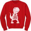 imageTractor Valentines Sweatshirt Girls Boys Toddlers Kids Dinosaur Sweater Style2T Red