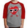 imageTruck with Hearts Loads of Love Boys Valentines Day Shirt Dabbing Heart Valentines Toddler Kids Raglan 34 Sleeve TShirtDabbing  Red
