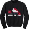 imageValentines Day Dump Truck Loads of Love Toddler Kids SweatshirtDump Truck  Black