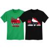 imageValentines Day Matching TShirt Set for Brothers Firetruck ampamp Dump Truck Heart Fire Green 3T  Dump Black 3T