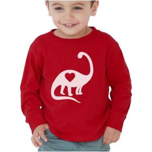 imageDinosaur Boys Valentines Shirt Long Sleeve Funny Trex Heart Crusher Valentine Day Toddler Boy Kids TShirtHeart  Red