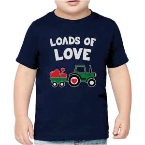 imageFarm Tractor Toddler Boys Valentines Shirt Loads of Love Valentines Day Kids TShirt for ToddlersNavy