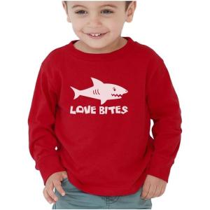 imageLove Bites Funny Valentines Day Outfit Youth Kids Long Sleeve TShirtRed