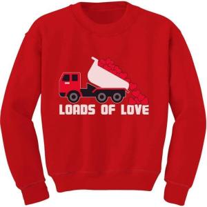 imageValentines Day Dump Truck Loads of Love Toddler Kids SweatshirtDump Truck  Red