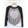 imageTstars Controllers Heart Valentines Day Gamer 34 Women Sleeve Baseball Jersey ShirtBlackGray