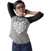 imageTstars Controllers Heart Valentines Day Gamer 34 Women Sleeve Baseball Jersey ShirtBlackGray
