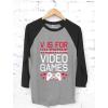 imageV is for Video Games Funny Valentines Day Gamer 34 Sleeve Baseball Jersey ShirtBlackGray