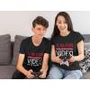 imageV is for Video Games Funny Valentines Day Gamer Women TShirtBlack