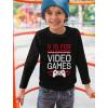imageV is for Video Games Funny Valentines Day Gamer Youth Kids Long Sleeve TShirtBlack