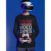 imageV is for Video Games Funny Valentines Day Gamer Youth Kids Long Sleeve TShirtBlack