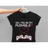 imageVideo Gamer Valentines Day Shirt Controllers Heart Be My Player 2 Women TShirtBlack