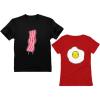 imageBacon and Egg Friends Shirt Funny Valentine His and Hers Matching Couples ShirtBacon Black  Eggs Red