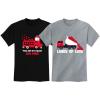imageValentines Day Matching TShirt Set for Brothers Firetruck ampamp Dump Truck Heart Fire Black 2T  Dump Gray 4T