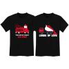 imageValentines Day Matching TShirt Set for Brothers Firetruck ampamp Dump Truck Heart Fire Black 3T  Dump Black 3T