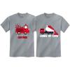imageValentines Day Matching TShirt Set for Brothers Firetruck ampamp Dump Truck Heart Fire Gray 2T  Dump Gray 3T