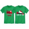 imageValentines Day Matching TShirt Set for Brothers Firetruck ampamp Dump Truck Heart Fire Green 3T  Dump Green 4T