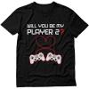 imageVideo Gamer Valentines Day Shirt Controllers Heart Be My Player 2 TShirtBlack