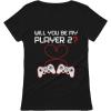 imageVideo Gamer Valentines Day Shirt Controllers Heart Be My Player 2 Women TShirtBlack