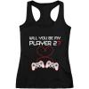 imageVideo Gamer Valentines Day Shirt Controllers Heart Player 2 Racerback Tank TopBlack