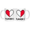 imageVideo Games Coffee Mugs for Couples Valentines Gift for Gamers Player 1 2 Mugs Player 1 15 OuncePlayer 2 15 OuncePlayer 1  Player 2