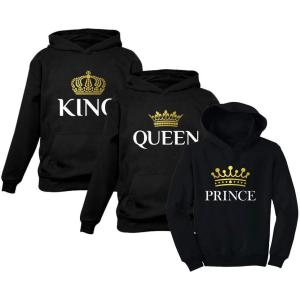 imageKing Queen Prince Family Matching Hoodies Husband Wife ampamp Son Valentines Day SetQueen Black  King Black  Prince Black