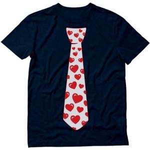 imageRed Hearts Tie for Valentines Day Love Mens TShirtNavy