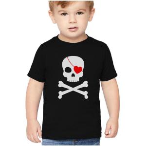 imageTstars  Pirate Skull ampamp Heart Valentines Day Toddler Kids TShirtBlack