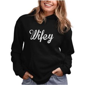 imageTstars  Wifey Gift for Wife for Valentines Day Women HoodieBlack