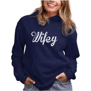 imageTstars  Wifey Gift for Wife for Valentines Day Women HoodieBlue