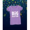 imageBig Sister Shirt Sibling Reveal Baby Announcement Kids Girls Fitted TShirtLavender