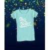 imageGift for Big Sister Pregnancy Announcement Sibling Girls Fitted TShirtChill Blue