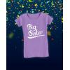 imageGift for Big Sister Pregnancy Announcement Sibling Girls Fitted TShirtLavender