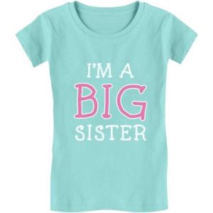 imageIm a Big Sister Shirt Baby Announcement Sibling Girls Kids Fitted TShirtChill Blue