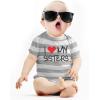 imageI Love My Sisters Siblings Outfits Sibling Baby Boy Girl Infant BodysuitGrayWhite