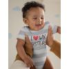 imageI Love My Sisters Siblings Outfits Sibling Baby Boy Girl Infant BodysuitGrayWhite