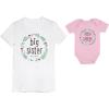 imageTstars Big Sister Shirt Baby Little Sister Matching Outfits Girls Sibling Shirts SetBig Sister White  Little Sister Pink