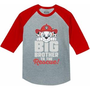 imageBig Brother Sister Shirt for Toddler Marshall Paw Patrol 34 Sleeve Baseball Jersey Toddler ShirtRed
