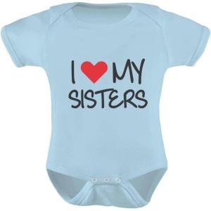imageI Love My Sisters Siblings Outfits Sibling Baby Boy Girl Infant BodysuitAqua