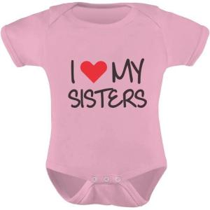 imageI Love My Sisters Siblings Outfits Sibling Baby Boy Girl Infant BodysuitPink