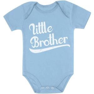 imageLittle Brother Newborn Outfit Baby Announcement Baby Boy Infant Bodysuit Sibling Shirts Little BroAqua